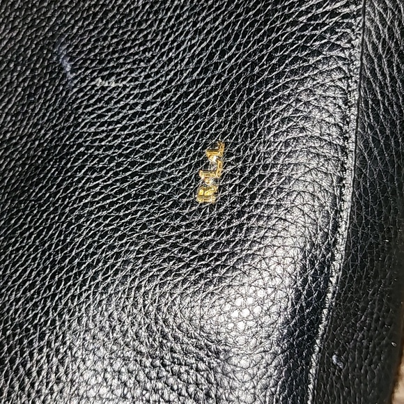 RALPH LAUREN PEBBLED LEATHER GOLD LINED LARGE TOTE EUC - Picture 3 of 12